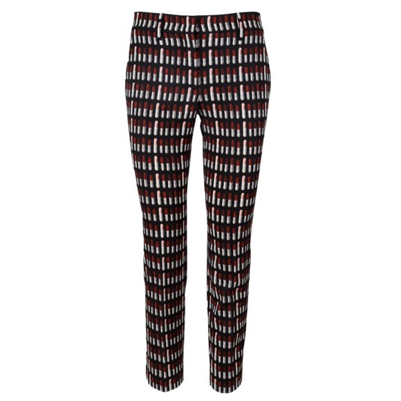 PRADA 38 US 0 pants lipstick print black - Picture 1 of 12